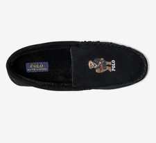 Polo Ralph Lauren Brenan Bear Moc Slipper in Black Suede Men  s Size 10 - NIB
