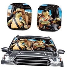 Car Windshield Sunshade 2pcs Front Window Sun Visor Funny Sea Turtle Hawaii