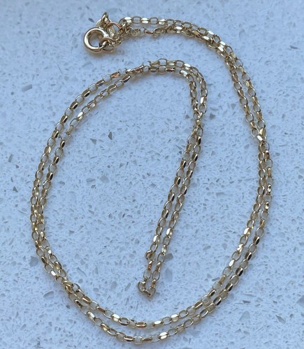 9 kt Gold Mini Belcher Stil Halskette Kette 1,68 g ca. 17 Zoll 9k 375