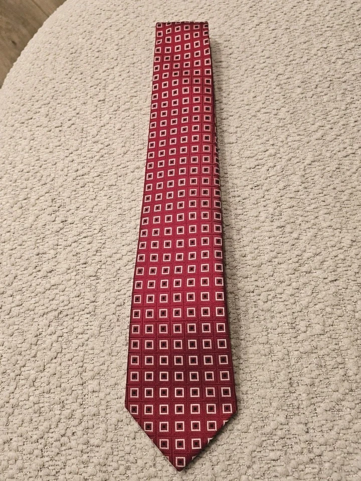 Donald J Trump Signature Collection Tie Red Plaid Men's 100% Silk Luxury Necktie - Image 4 of 4