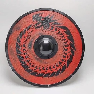 24 inches Medieval Cosplay Wooden Battle Ready Designer Shield Halloween Gift