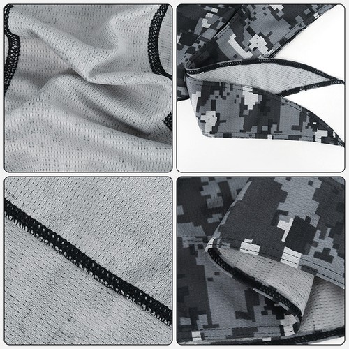 3Pcs Camouflage Head Wrap Skull Caps Bandana Breathable Cycling Do Rag Men Women - Afbeelding 2 van 16