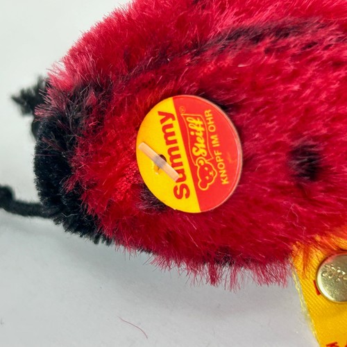 Steiff Ladybug Summy 032851 - Mini Mohair Animal - Brass Button & 2 Tags Germany - Picture 8 of 12