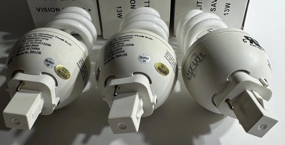 SET OF 3. OTT-LITE 13W Lamp SL13B-120 Replacement Spiral CFL Bulb OttLite 5000K  - Image 2 of 3