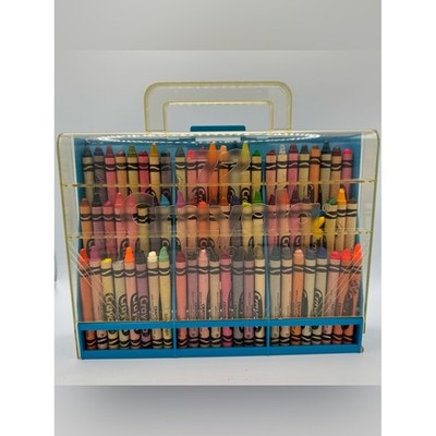 Vintage Crayola Crayon Case Blue 72 Caddy Holder Retired Colors 80s 90s Nostalgi