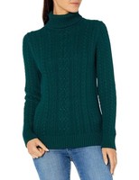 Rollkragenpullover Damen M TannengrüN Zopfmuster ÜBergrößE Amazon Essentials