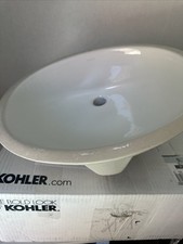 Kohler Caxton R2210-0 Undermount White Vitreous China Oval Sink Overflow