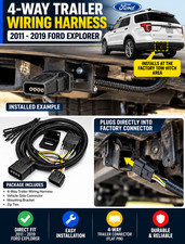 2011-2019 Ford Explorer 4-way Trailer Wiring Harness Tow Hitch Plug Play 2011-2019 Ford Explorer 4-way Trailer Wiring Harness Tow Hitch Plug Play