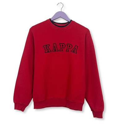 Kappa Vintage Sweatshirt rot Rundhals 60% Baumwolle 2000er Jahre - Größe M Herren
