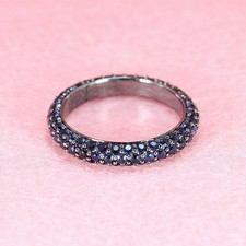 14K White Gold Plated 2Ct Round Cut Lab Created Blue Sapphire Women Wedding Ring