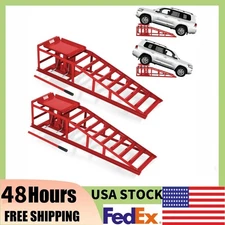 ⏸⏯✔️2 Pack 5t/10000LBS Hydraulic Car Ramps Heavy Duty Low Profile Steel Service 