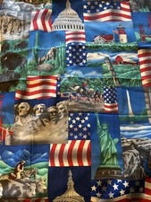Patriotic Fabric God Bless America Patchwork Springs Industries USA 3 Yards