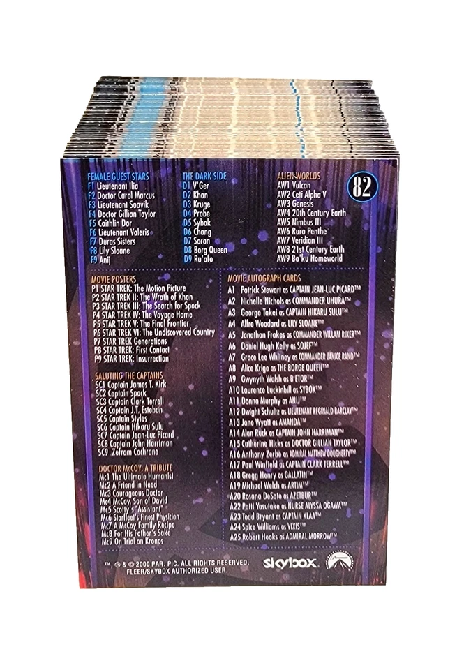 2000 Star Trek Cinema 2000 Trading Cards Base Set 1-82 w/18 subsets COMPLETE - Image 3 of 4