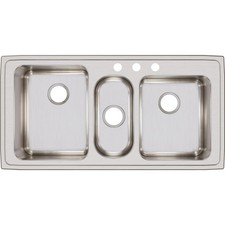 Elkay LGR43223 Lustertone Classic 43" x 22" x 10" Triple Bowl Drop-In Sink, Stai