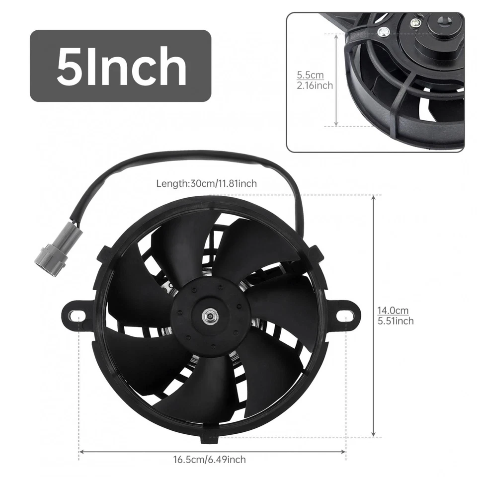 Motorcycle Radiator Cooling Fan Oil Cooler Water Cooler Electric Fan 4inch 5inch - Image 3 of 4