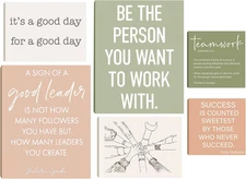 Office Inspirational Wall Art Set of 6, Teamwork Motivational Wall Decor for Off