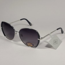Fossil FW158 Butterfly Sunglasses Silver Black Frame Smoke Gradient Lens