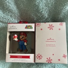Hallmark Nintendo Super Mario Bros Mario with Super Mushroom Christmas Ornament