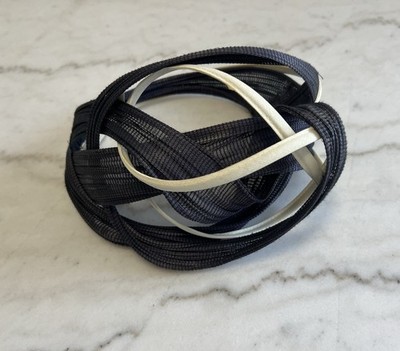 Unique Navy Blue & White Straw Celine Robert Vallee Du Loire Hat