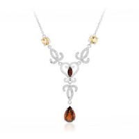 Halskette Aus Madeira-Citrin Und Rhodium-Silber