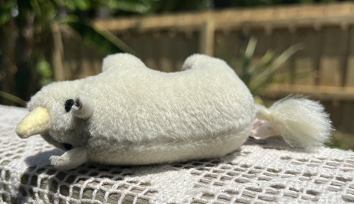80s-90s? HTF Vintage Collector Mini White Rhino 5" Plush Applause Item# 28603 - Picture 7 of 8