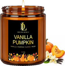 Fall Candle, Vanilla Pumpkin Scented for Home, 7Oz Soy Wax