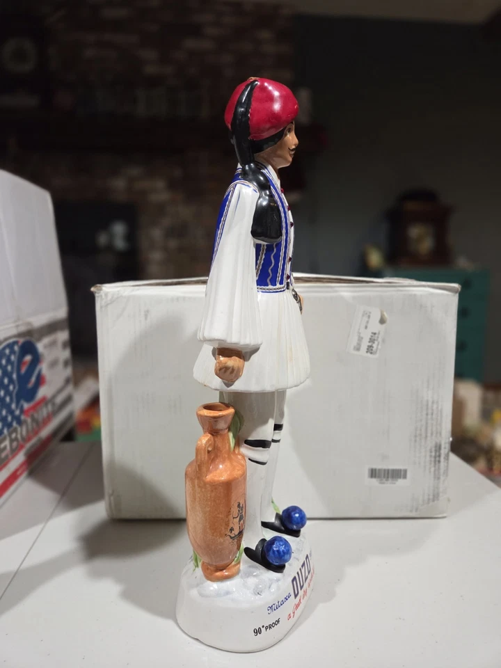 Редкая винтажная пустая бутылка ликера Metaxa Greek Soldier 19 дюймов - Изображение 2 из 4