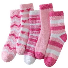 Fuzzy Socks for Women, Super Soft Warm Cozy Socks for Womens Multicolor pink