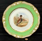 Antique Coalport PHEASANTS hand Painted & Gilt Cabinet Plate, c. 1880