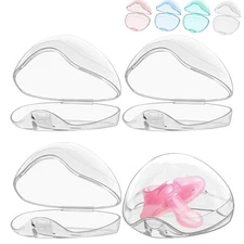 Smlpuame Pacifier Case,4 Pack BPA Free Holder 4 Pack, Transparent 