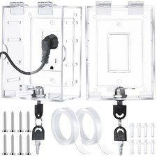 2 Pcs Safety Outlet Cover Clear Lock with Key Covers for Electrical Outlets, ...