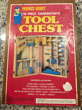Vintage 1978 Handy Andy No 192 12 Piece Carpenter Tool Chest 10 Tools Skil-Craft