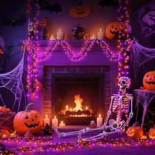 600led Halloween String Lightsdimmable Purple Orange Twinkle Lights