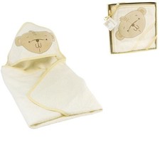 Pierwszy ręcznik kąpielowy niemowlęcy z kapturem " Niedźwiedź i zając"