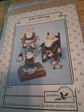 Egg Shaped Santas JOLLY OLD EGG Jenny Wren Sewing Pattern w/fabric cut out piece