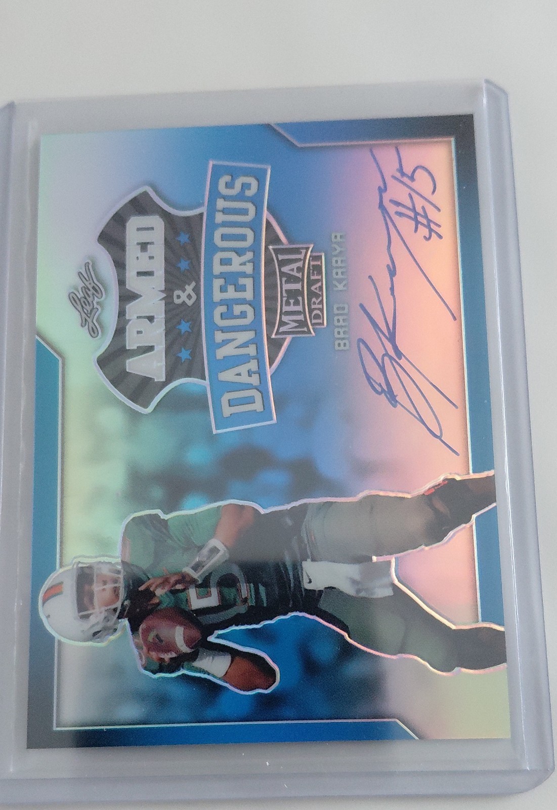 Brad Kaaya Leaf Metal Draft Autographs #BK1 Blue Prismatic