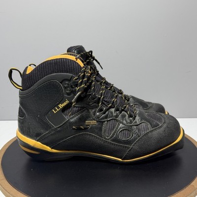 LL Bean Gore-Tex Ski Boots Men 9.5 SNS Profil Black Yellow Cross Country Ski