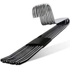 - 10 metal trouser hangers with non-slip rubber coating, c...