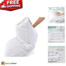 Comfortable Queen Size White Pillow - 600 Thread Count Cotton for Soft Support