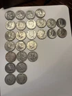Lot of 26 Silver Half Dollars Kennedy Franklin Walking Liberty Barber 90% & 40%