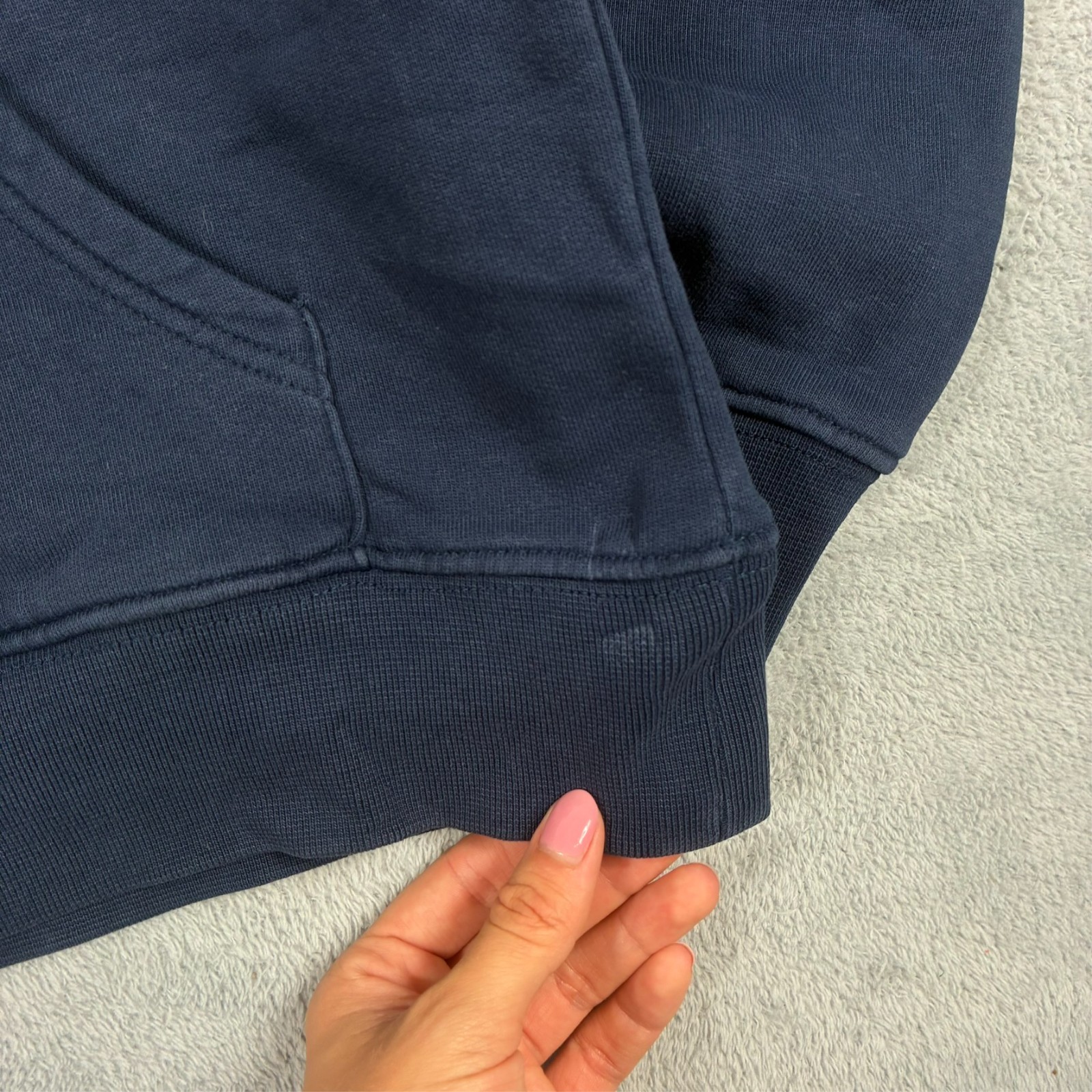 VTG Carhartt 2000's Y2K Navy Blue Heavyweight Size XS Pullover Hoodie image 6