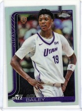 2025-26 Topps Chrome Ace Bailey #255 Refractor Utah Jazz Rookie RC