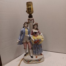 19th C. German Figurine Lamp Sitzendorf  Dresden Victorian Rococo Colonial Works