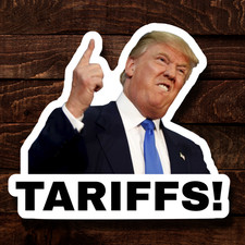 100 Trump Stickers "TARIFFS" Gas Pump Waterproof Vinyl GLOSSY MATTE NEW - 1.5"