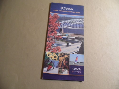 Iowa Transportation Map / Circa 2008 / Free Domestic Shipping