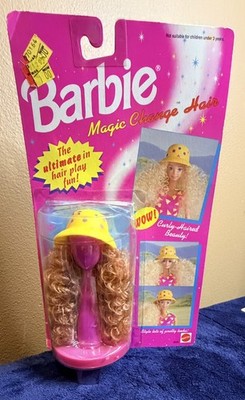 NRFB!! Vintage 1993 Barbie  Magic Change Hair,  Wig & Hat Accessories!