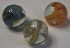 Vintage Vitro Agate Lot Of 3 Hybrid Cat  s Eye Marbles 5/8  All Mint 426053