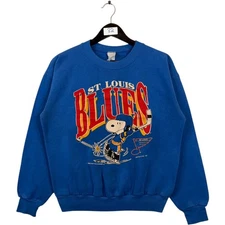 St Louis Blues Snoopy hockey NHL royal blue sweatshirt  QT5255