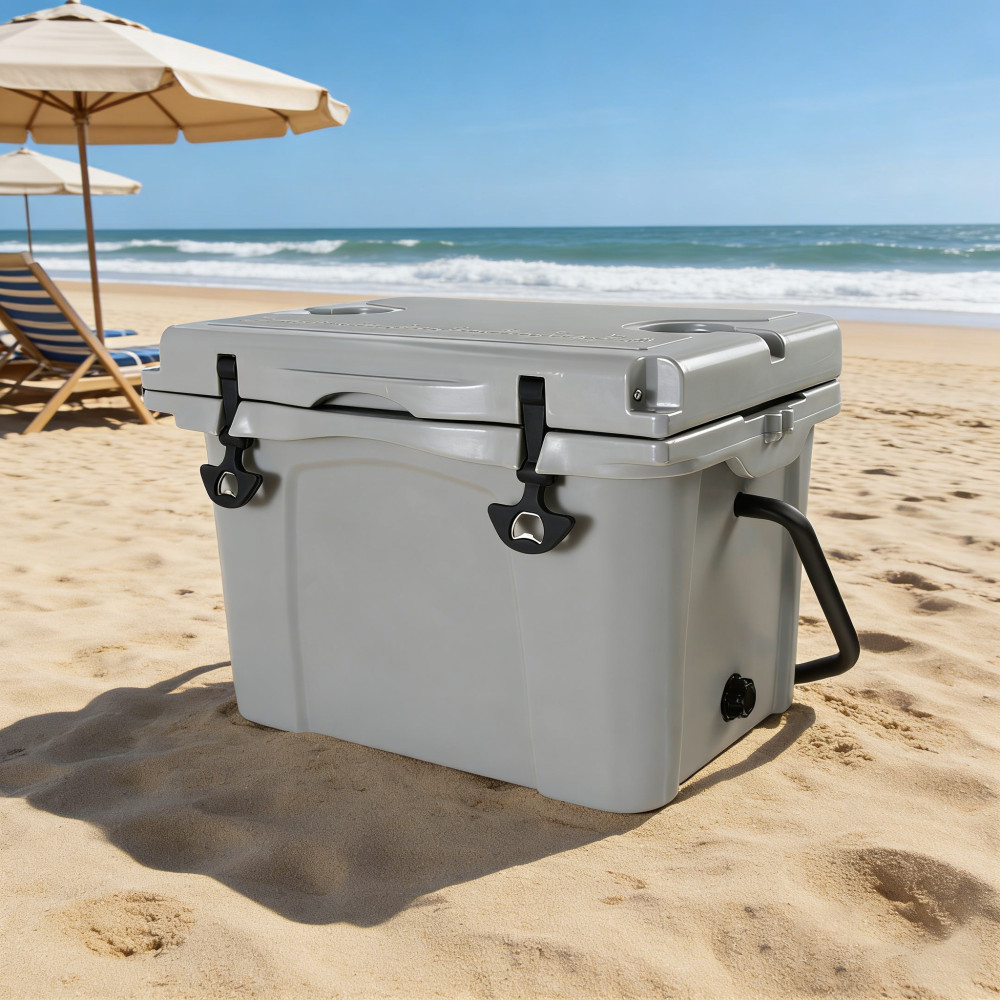 25QT Hard Cooler, Insulated with Opener & Cup Holder, 5-7 Day Ice Retention