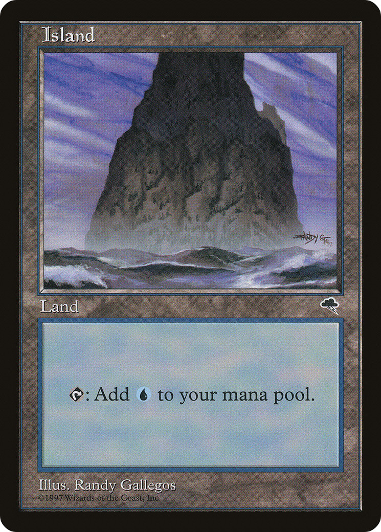 Island (Spire) #337 (MP) Tempest TMP Magic MTG